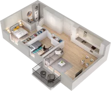 3 pokoje, mieszkanie 59,61 m², piętro 1, oferta nr WW/B4/22, Welocity Wiczlino, Gdynia, Chwarzno-Wiczlino, ul. Jana Kazimierza