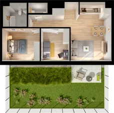 3 pokoje, mieszkanie 54,46 m², parter, oferta nr WW/B5/8, Welocity Wiczlino, Gdynia, Chwarzno-Wiczlino, ul. Jana Kazimierza