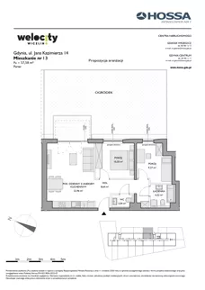 3 pokoje, mieszkanie 57,64 m², piętro 1, oferta nr WW/B4/17, Welocity Wiczlino, Gdynia, Chwarzno-Wiczlino, ul. Jana Kazimierza