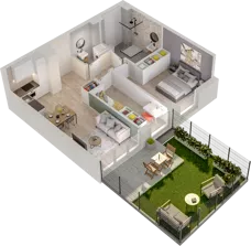 3 pokoje, mieszkanie 55,11 m², parter, oferta nr WO/P33/7, Wiszące Ogrody, Gdańsk, Jasień, Kiełpinek, ul. Przytulna