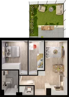 3 pokoje, mieszkanie 55,11 m², parter, oferta nr WO/P33/7, Wiszące Ogrody, Gdańsk, Jasień, Kiełpinek, ul. Przytulna