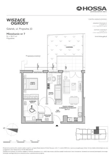 3 pokoje, mieszkanie 55,11 m², parter, oferta nr WO/P33/7, Wiszące Ogrody, Gdańsk, Jasień, Kiełpinek, ul. Przytulna