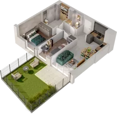 3 pokoje, mieszkanie 54,93 m², parter, oferta nr WO/P31/17, Wiszące Ogrody, Gdańsk, Jasień, Kiełpinek, ul. Przytulna