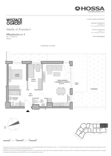 3 pokoje, mieszkanie 57,67 m², parter, oferta nr WO/P3/3, Wiszące Ogrody, Gdańsk, Jasień, Kiełpinek, ul. Przytulna