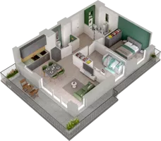3 pokoje, mieszkanie 57,63 m², piętro 4, oferta nr WO/P3/55, Wiszące Ogrody, Gdańsk, Jasień, Kiełpinek, ul. Przytulna