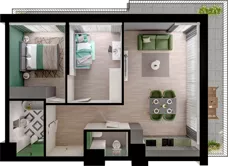 3 pokoje, mieszkanie 57,63 m², piętro 4, oferta nr WO/P3/55, Wiszące Ogrody, Gdańsk, Jasień, Kiełpinek, ul. Przytulna