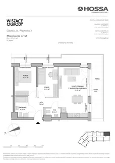 3 pokoje, mieszkanie 57,63 m², piętro 4, oferta nr WO/P3/55, Wiszące Ogrody, Gdańsk, Jasień, Kiełpinek, ul. Przytulna