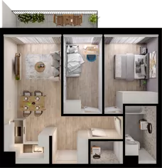 3 pokoje, mieszkanie 54,22 m², piętro 1, oferta nr WO/P33/27, Wiszące Ogrody, Gdańsk, Jasień, Kiełpinek, ul. Przytulna