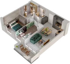 3 pokoje, mieszkanie 53,54 m², parter, oferta nr WO/P31/14, Wiszące Ogrody, Gdańsk, Jasień, Kiełpinek, ul. Przytulna