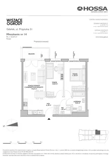 3 pokoje, mieszkanie 53,54 m², parter, oferta nr WO/P31/14, Wiszące Ogrody, Gdańsk, Jasień, Kiełpinek, ul. Przytulna