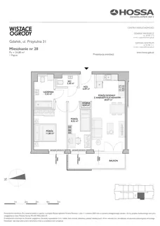 3 pokoje, mieszkanie 54,80 m², piętro 1, oferta nr WO/P31/28, Wiszące Ogrody, Gdańsk, Jasień, Kiełpinek, ul. Przytulna