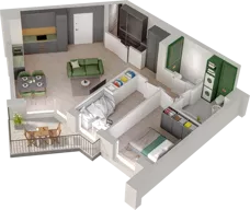 3 pokoje, mieszkanie 63,55 m², piętro 1, oferta nr WO/P3/21, Wiszące Ogrody, Gdańsk, Jasień, Kiełpinek, ul. Przytulna