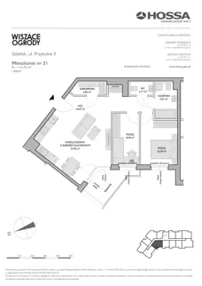 3 pokoje, mieszkanie 63,55 m², piętro 1, oferta nr WO/P3/21, Wiszące Ogrody, Gdańsk, Jasień, Kiełpinek, ul. Przytulna