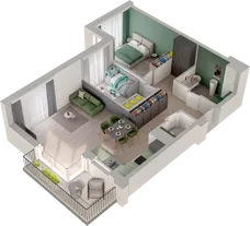 3 pokoje, mieszkanie 62,68 m², piętro 1, oferta nr WO/P3/23, Wiszące Ogrody, Gdańsk, Jasień, Kiełpinek, ul. Przytulna