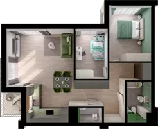 3 pokoje, mieszkanie 62,68 m², piętro 1, oferta nr WO/P3/23, Wiszące Ogrody, Gdańsk, Jasień, Kiełpinek, ul. Przytulna