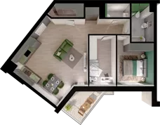 3 pokoje, mieszkanie 63,55 m², piętro 2, oferta nr WO/P3/34, Wiszące Ogrody, Gdańsk, Jasień, Kiełpinek, ul. Przytulna