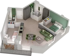 3 pokoje, mieszkanie 69,30 m², piętro 2, oferta nr WO/P3/38, Wiszące Ogrody, Gdańsk, Jasień, Kiełpinek, ul. Przytulna