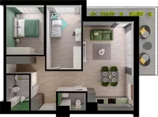 3 pokoje, mieszkanie 63,96 m², piętro 3, oferta nr WO/P3/42, Wiszące Ogrody, Gdańsk, Jasień, Kiełpinek, ul. Przytulna