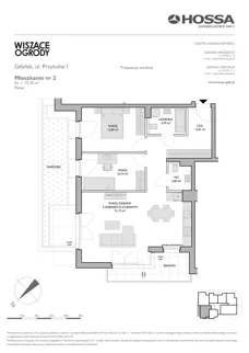 3 pokoje, mieszkanie 75,35 m², parter, oferta nr WO/P1/2, Wiszące Ogrody, Gdańsk, Jasień, Kiełpinek, ul. Przytulna