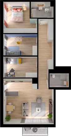 4 pokoje, mieszkanie 82,78 m², piętro 1, oferta nr WW/B4/16, Welocity Wiczlino, Gdynia, Chwarzno-Wiczlino, ul. Jana Kazimierza