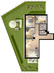 4 pokoje, mieszkanie 73,46 m², parter, oferta nr WW/B5/9, Welocity Wiczlino, Gdynia, Chwarzno-Wiczlino, ul. Jana Kazimierza