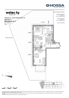 4 pokoje, mieszkanie 73,46 m², parter, oferta nr WW/B5/9, Welocity Wiczlino, Gdynia, Chwarzno-Wiczlino, ul. Jana Kazimierza