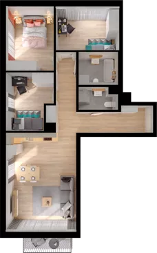 4 pokoje, mieszkanie 73,46 m², piętro 1, oferta nr WW/B5/21, Welocity Wiczlino, Gdynia, Chwarzno-Wiczlino, ul. Jana Kazimierza