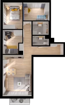 4 pokoje, mieszkanie 73,46 m², piętro 2, oferta nr WW/B5/33, Welocity Wiczlino, Gdynia, Chwarzno-Wiczlino, ul. Jana Kazimierza