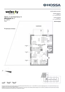 4 pokoje, mieszkanie 68,99 m², parter, oferta nr WW/JK12/3, Welocity Wiczlino, Gdynia, Chwarzno-Wiczlino, ul. Jana Kazimierza