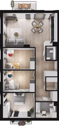 4 pokoje, mieszkanie 91,24 m², piętro 2, oferta nr WW/B14/22, Welocity Wiczlino, Gdynia, Chwarzno-Wiczlino, ul. Jana Kazimierza
