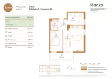 3 pokoje, mieszkanie 54,71 m², parter, oferta nr D5/P, Fauna - bud. D, Gdańsk, Orunia Górna-Gdańsk Południe, ul. Hokejowa 25