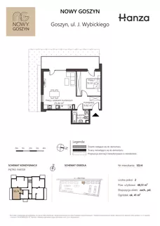 2 pokoje, mieszkanie 48,51 m², piętro 1, oferta nr 5A/7, Nowy Goszyn, Goszyn, ul. Józefa Wybickiego