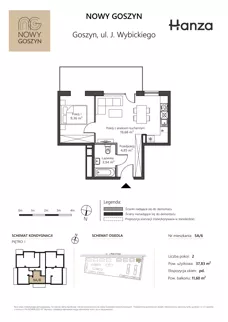 2 pokoje, mieszkanie 37,83 m², piętro 1, oferta nr 5A/6, Nowy Goszyn, Goszyn, ul. Józefa Wybickiego