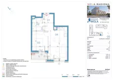 2 pokoje, mieszkanie 39,76 m², piętro 1, oferta nr A05, NOVA RADIOWA, Warszawa, Bemowo, Bemowo-Lotnisko, ul. Wrocławska róg Radiowej