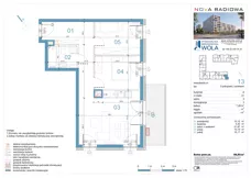 3 pokoje, mieszkanie 58,65 m², piętro 2, oferta nr A13, NOVA RADIOWA, Warszawa, Bemowo, Bemowo-Lotnisko, ul. Wrocławska róg Radiowej