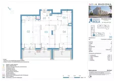 3 pokoje, mieszkanie 53,12 m², piętro 1, oferta nr A38, NOVA RADIOWA, Warszawa, Bemowo, Bemowo-Lotnisko, ul. Wrocławska róg Radiowej