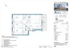 4 pokoje, mieszkanie 86,97 m², piętro 2, oferta nr A40, NOVA RADIOWA, Warszawa, Bemowo, Bemowo-Lotnisko, ul. Wrocławska róg Radiowej