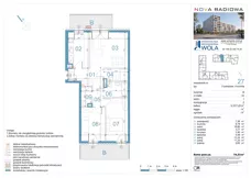 3 pokoje, mieszkanie 74,33 m², piętro 1, oferta nr B27, NOVA RADIOWA, Warszawa, Bemowo, Bemowo-Lotnisko, ul. Wrocławska róg Radiowej