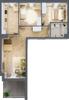3 pokoje, mieszkanie 59,99 m², piętro 1, oferta nr Z9.10, Osiedle Zbytki, Warszawa, Białołęka, Nowodwory, ul. Zbytki 9