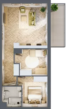 3 pokoje, mieszkanie 50,35 m², piętro 3, oferta nr Z9.47, Osiedle Zbytki, Warszawa, Białołęka, Nowodwory, ul. Zbytki 9