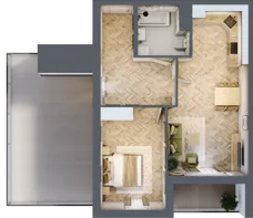 2 pokoje, mieszkanie 51,52 m², piętro 5, oferta nr Z9.52, Osiedle Zbytki, Warszawa, Białołęka, Nowodwory, ul. Zbytki 9