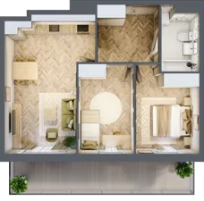 3 pokoje, mieszkanie 48,48 m², piętro 1, oferta nr Z9.08, Osiedle Zbytki, Warszawa, Białołęka, Nowodwory, ul. Zbytki 9