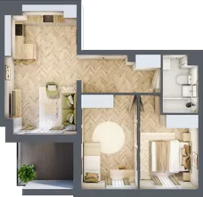 3 pokoje, mieszkanie 53,04 m², parter, oferta nr Z9.04, Osiedle Zbytki, Warszawa, Białołęka, Nowodwory, ul. Zbytki 9
