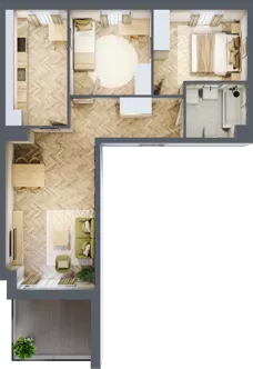 3 pokoje, mieszkanie 59,99 m², piętro 3, oferta nr Z9.22, Osiedle Zbytki, Warszawa, Białołęka, Nowodwory, ul. Zbytki 9