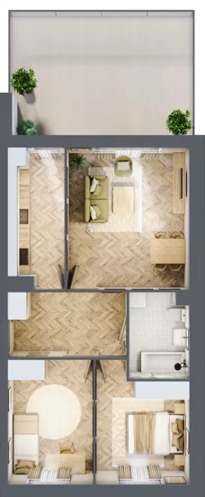 3 pokoje, mieszkanie 61,60 m², piętro 1, oferta nr R7.3, SIEDLCE, Rytla, Siedlce, ul. Aleksandra Rytla