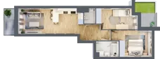 3 pokoje, mieszkanie 58,00 m², piętro 1, oferta nr B.01.M030, Złota Wilga, Warszawa, Praga Południe, Gocław, ul. Złotej Wilgi 2