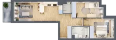 3 pokoje, mieszkanie 61,39 m², piętro 4, oferta nr B.04.M048, Złota Wilga, Warszawa, Praga Południe, Gocław, ul. Złotej Wilgi 2
