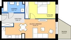 2 pokoje, mieszkanie 49,10 m², parter, oferta nr A.A2.0.M2, Osiedle EMaya, Wrocław, Żerniki, Fabryczna, ul. Ernsta Maya