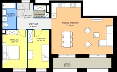 3 pokoje, mieszkanie 77,52 m², piętro 2, oferta nr A.A1.2.M9, Osiedle EMaya, Wrocław, Żerniki, Fabryczna, ul. Ernsta Maya
