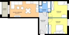 3 pokoje, mieszkanie 63,82 m², piętro 1, oferta nr A.A2.1.M4, Osiedle EMaya, Wrocław, Żerniki, Fabryczna, ul. Ernsta Maya